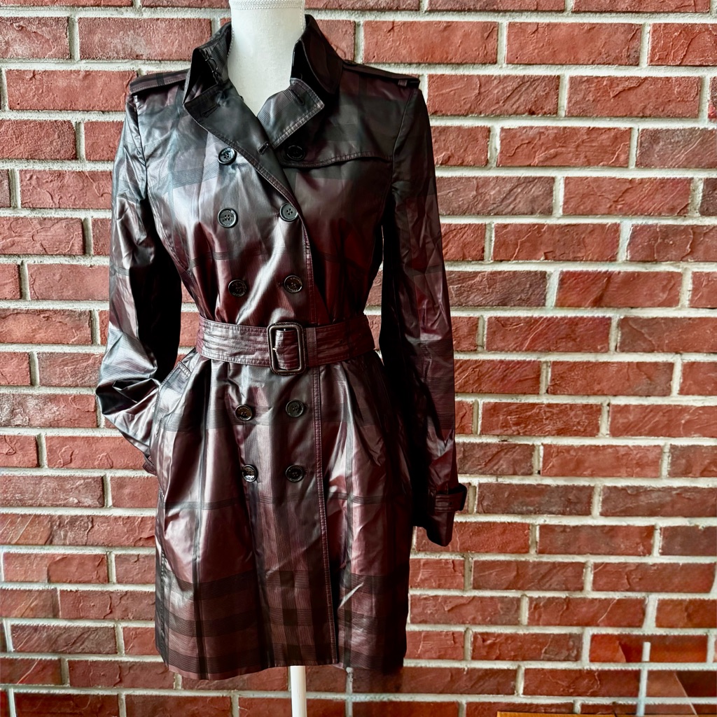 Burberry Waterloo Brown Nova Check Trench Coat Size Us 6